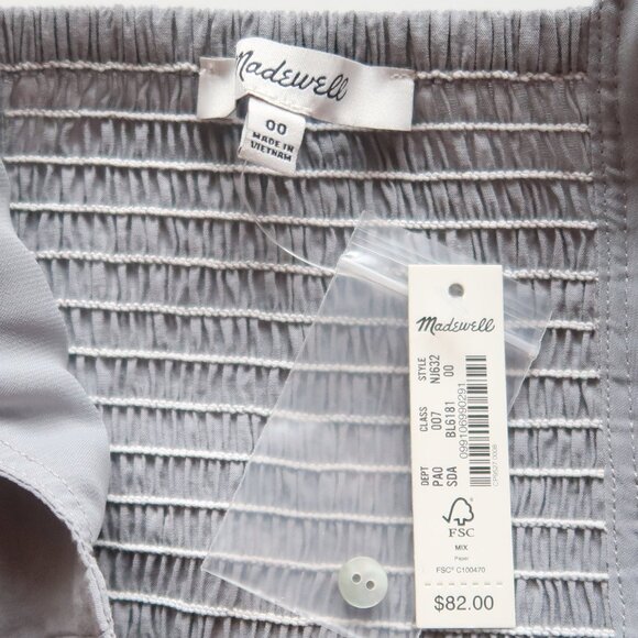 NEW Madewell Softdrape Gwen Crop Vest Top in Light Grey Summer Minimalist 00 - Picture 9 of 13